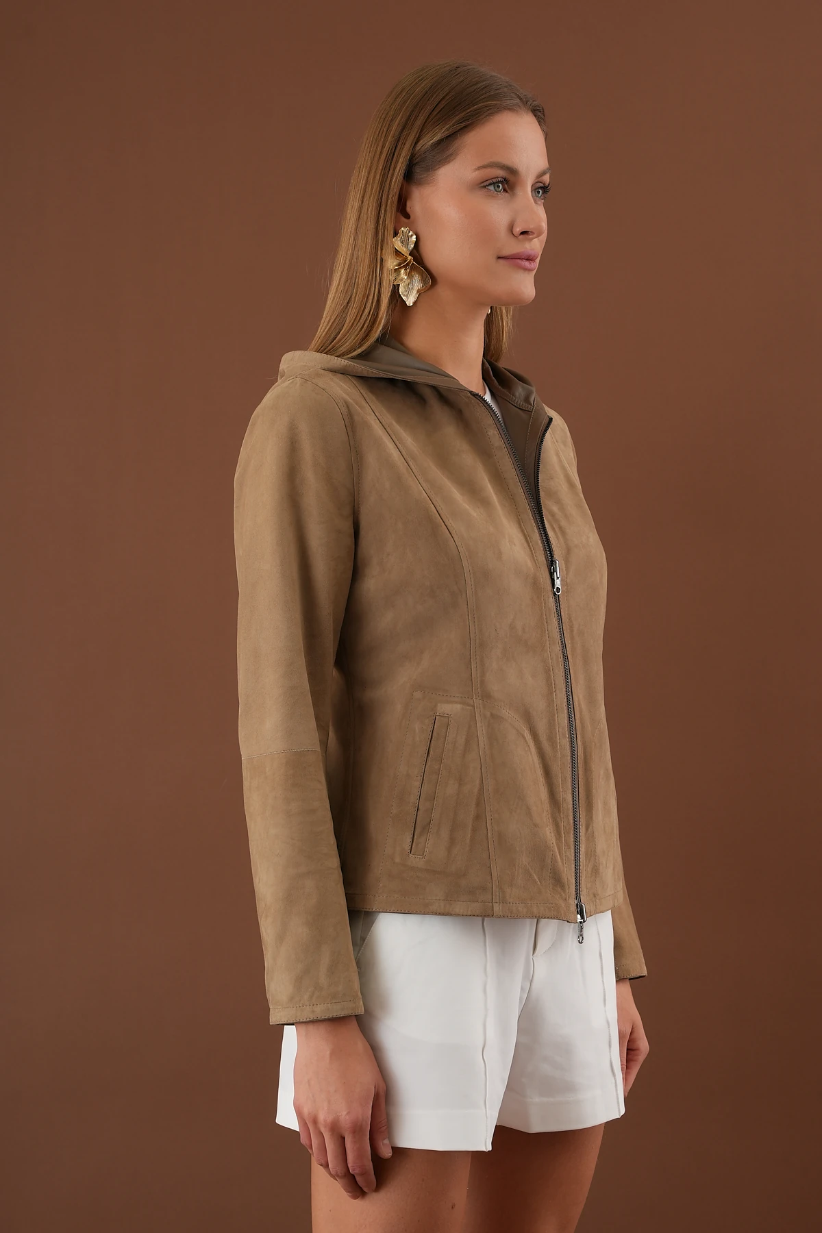 Sweet Sütlü Kahve Kadın Deri Ceket