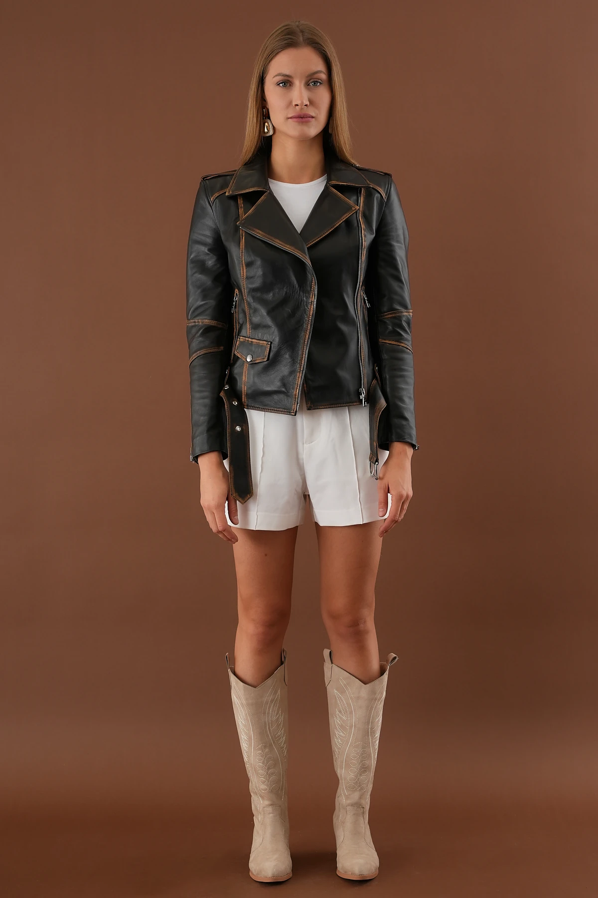 Penny Siyah Deri Mont 