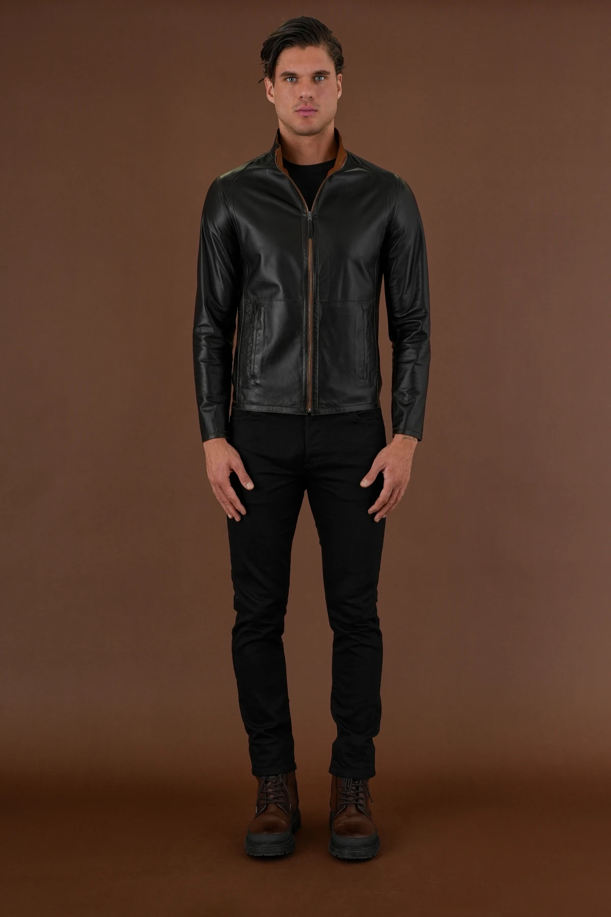 Denzel Kahverengi Erkek Deri Mont