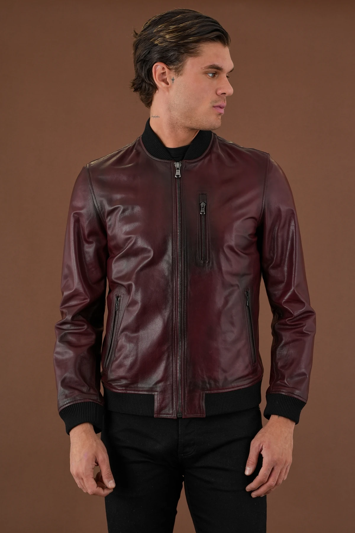 Arthur Bordo Erkek Deri Mont