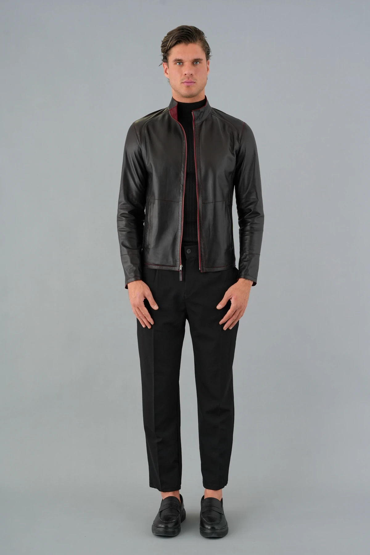 Denzel Erkek Kırmızı Deri Mont