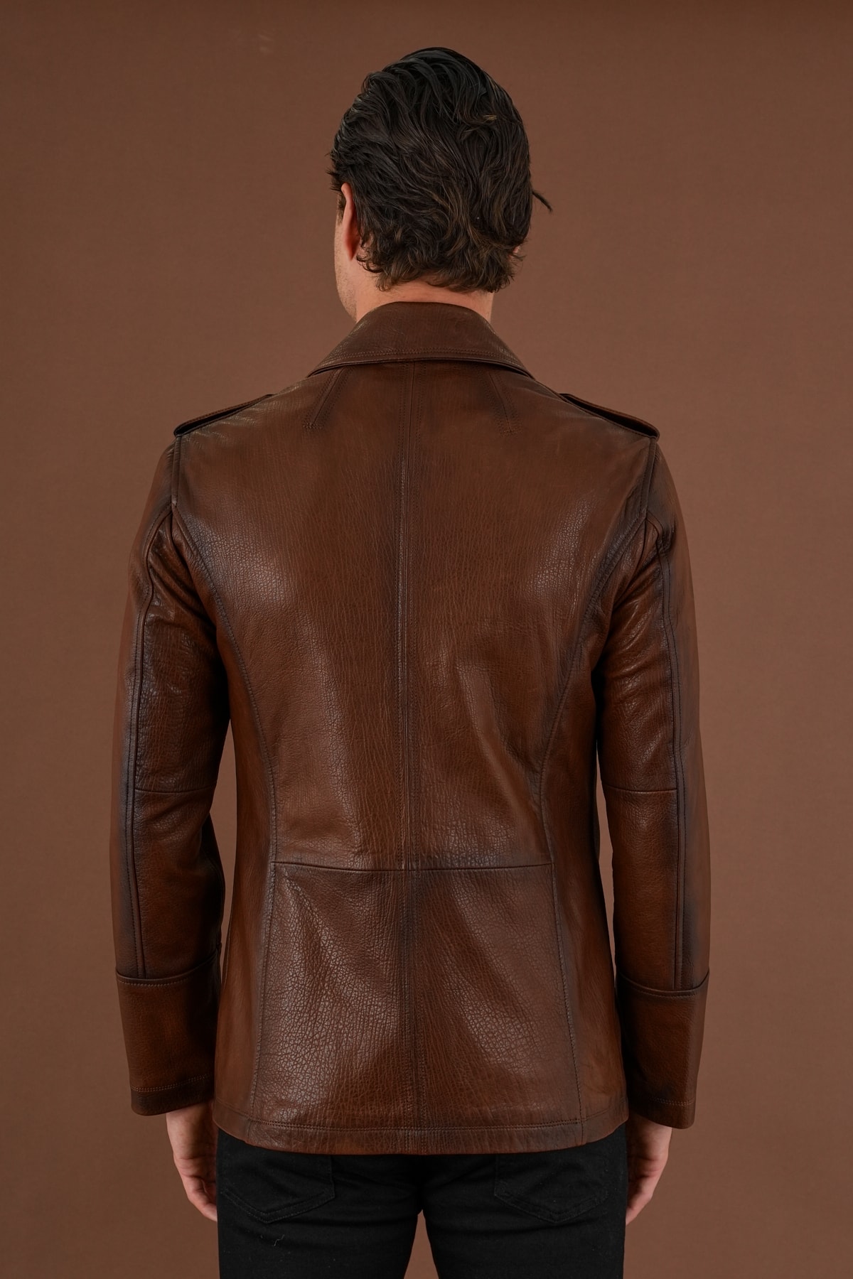 Freedy Kahverengi Erkek Deri Mont