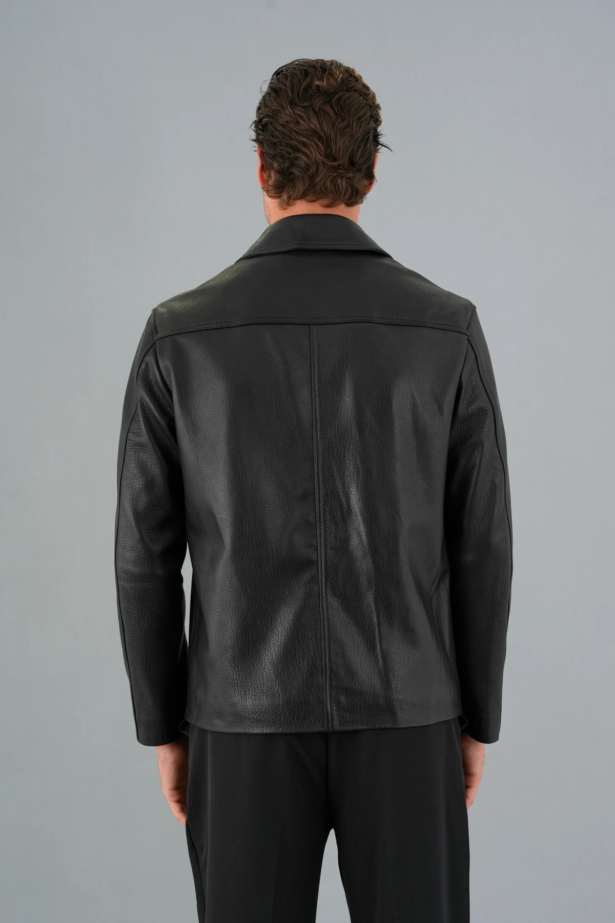 Duncan Siyah Erkek Deri Mont