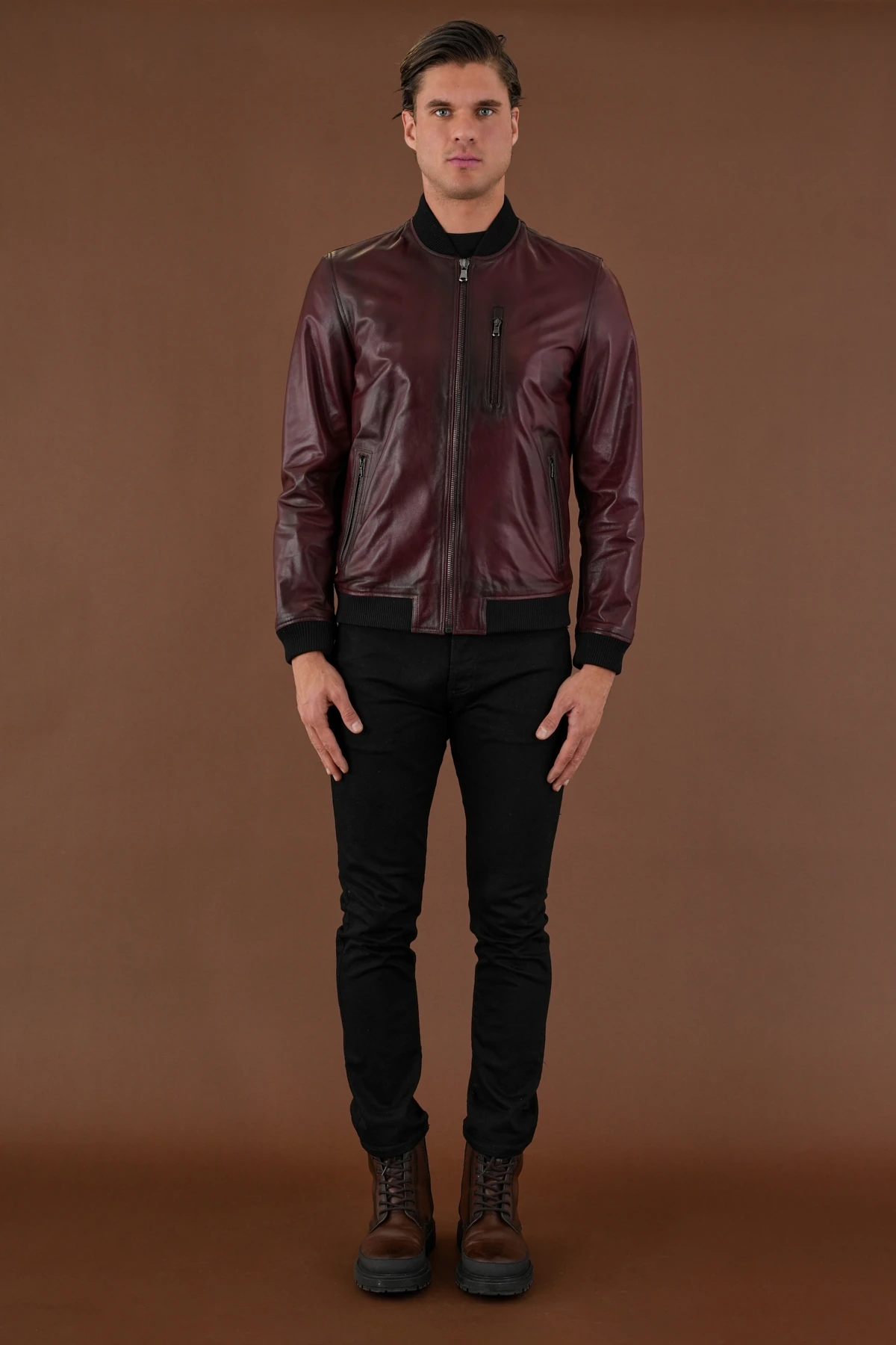 Arthur Bordo Erkek Deri Mont