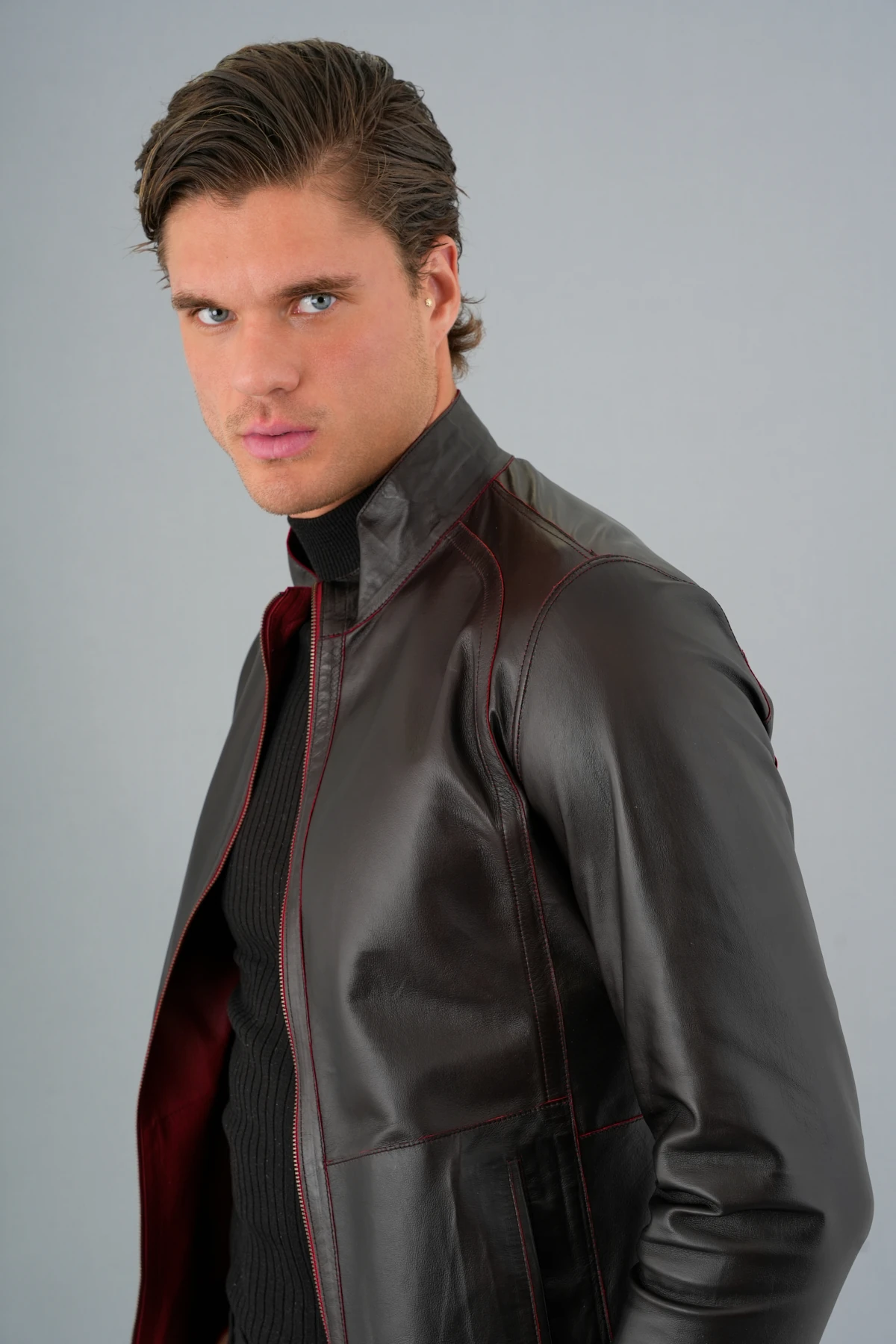 Denzel Erkek Kırmızı Deri Mont