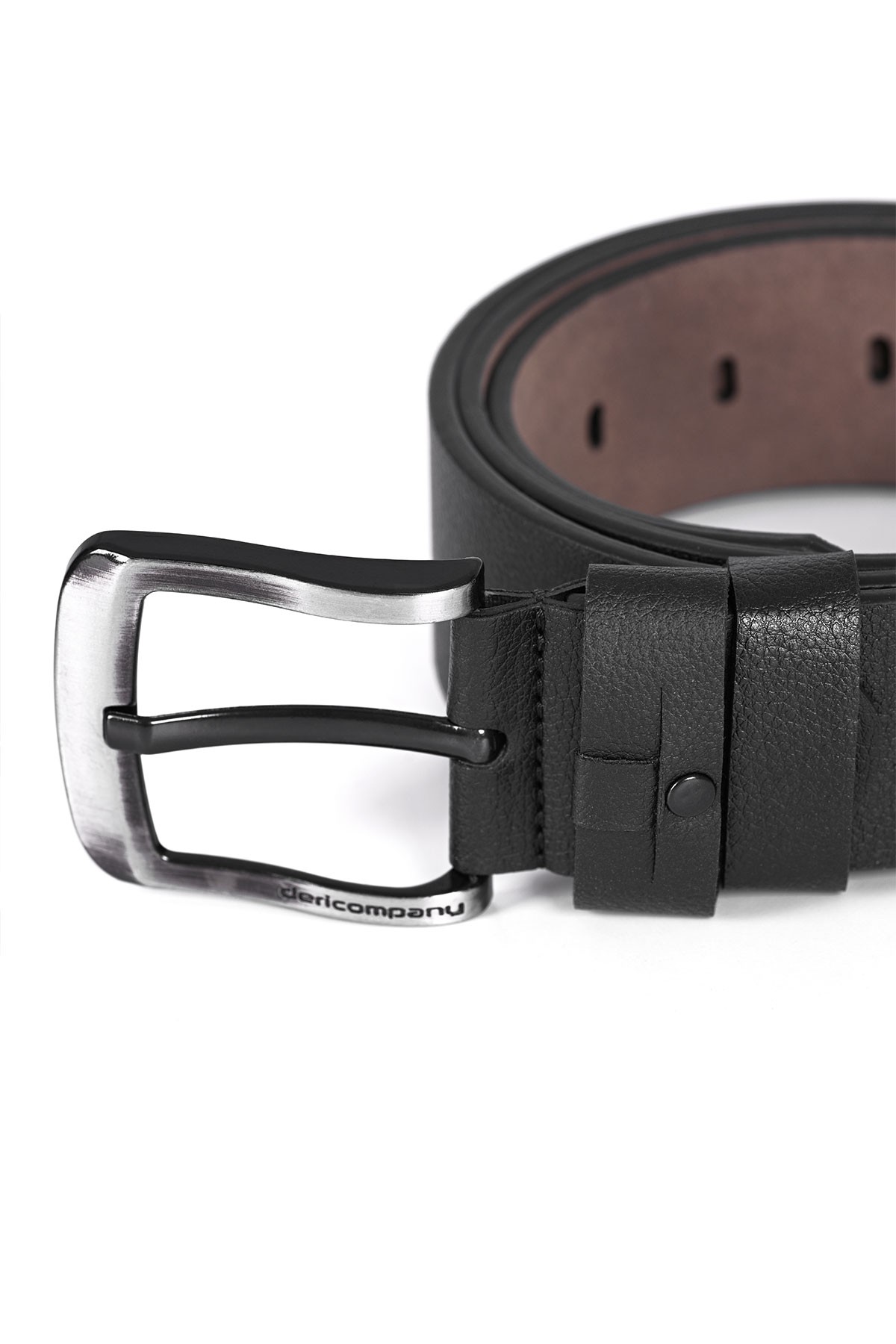 Men's Faux Leather Black Denim Belt