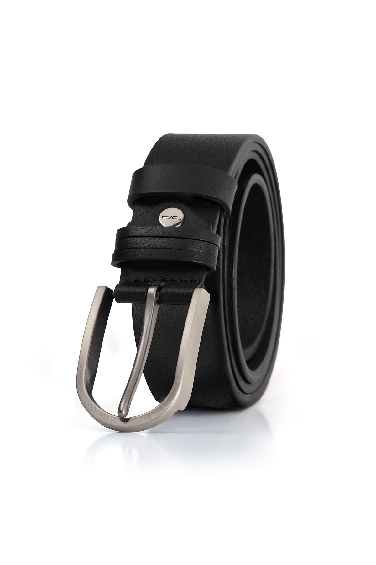 Men's Genuine Denim Leather Belt Black