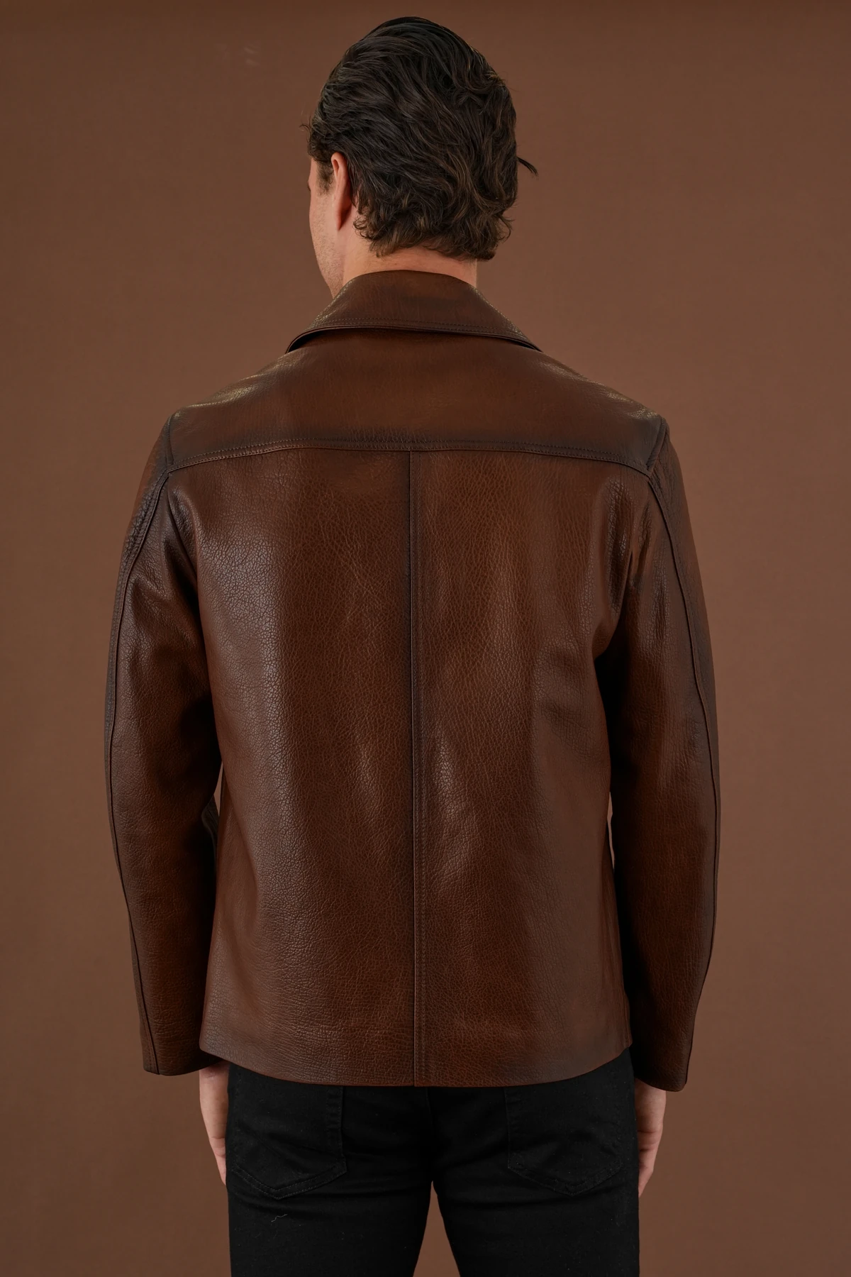 Duncan Kahverengi Erkek Deri Mont