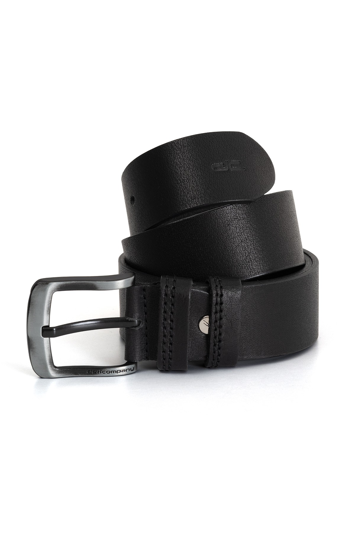 Men's Genuine Denim Leather Belt Black