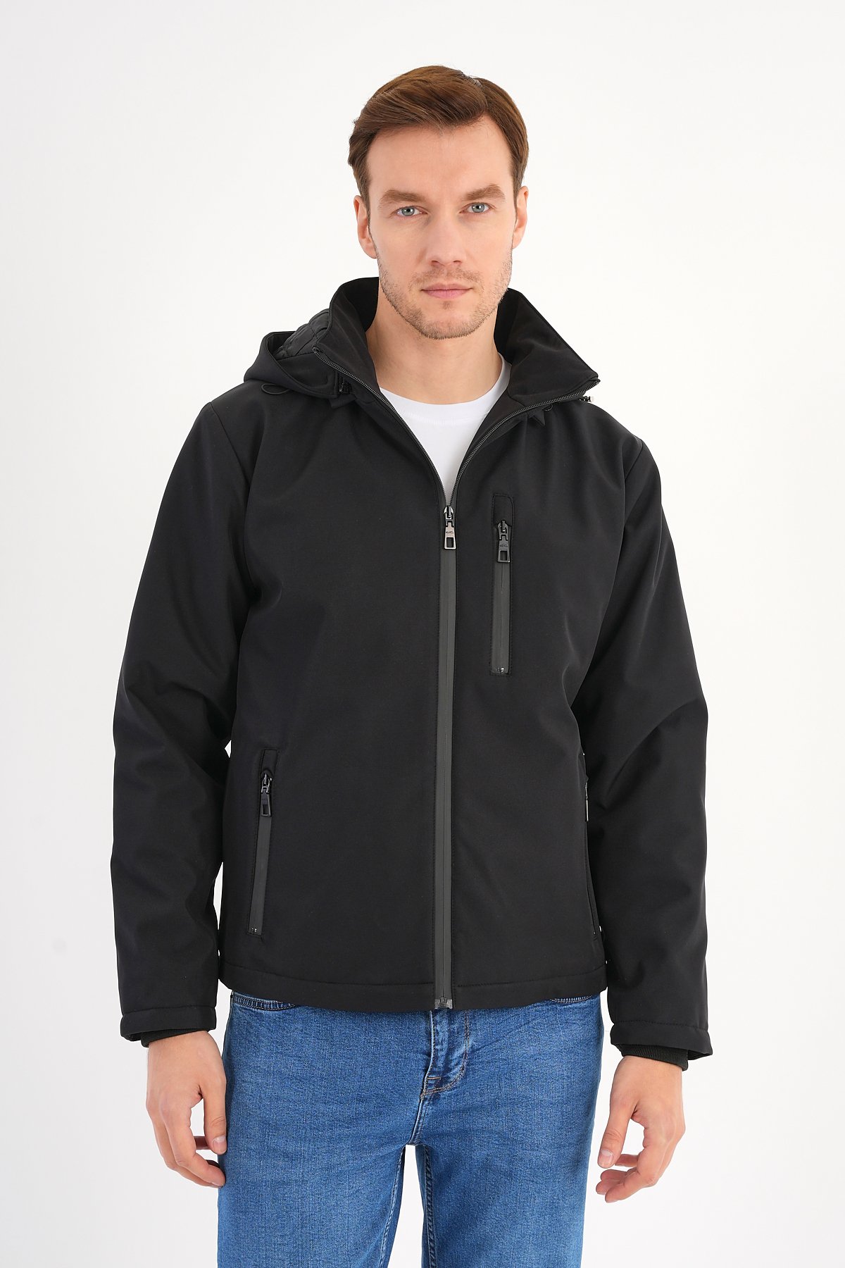 Shield Siyah  Erkek Kapüşonlu Softshell Mont