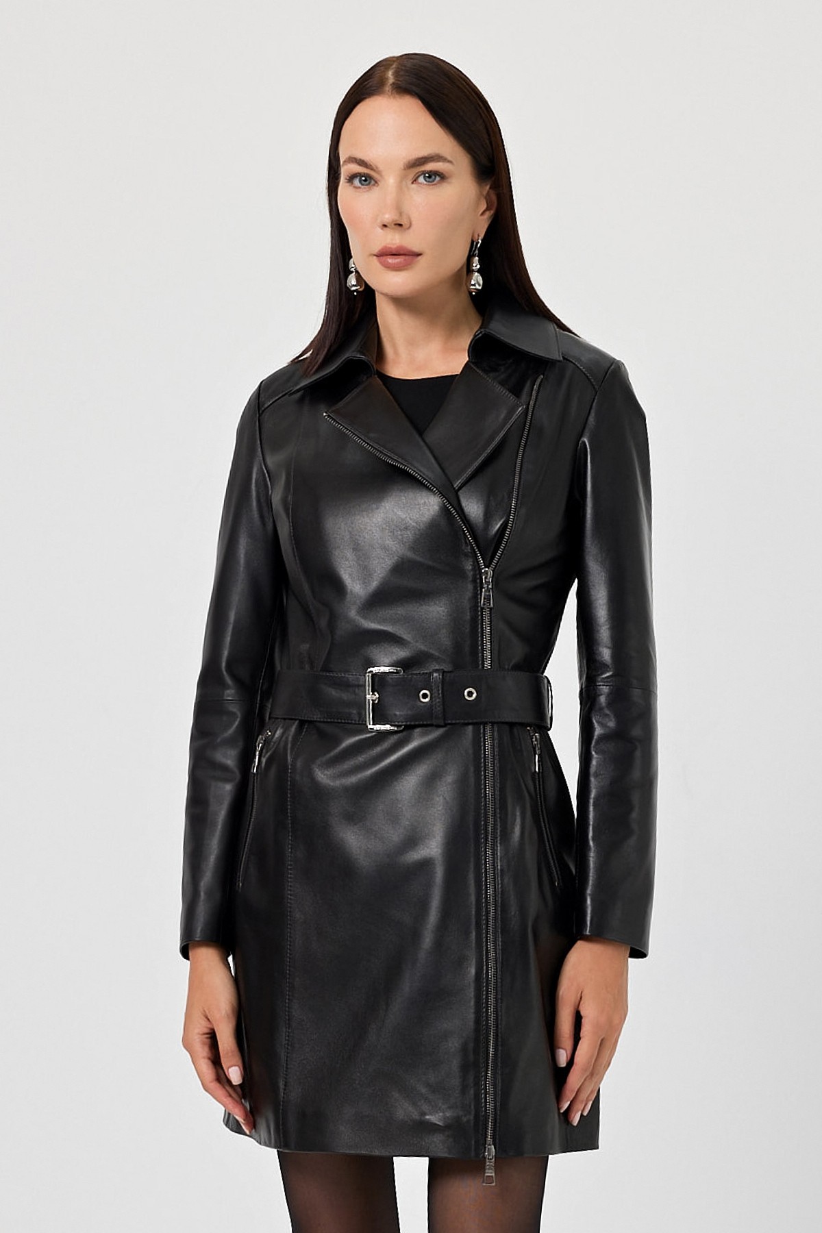 Rosana Women's Black Leather Coat