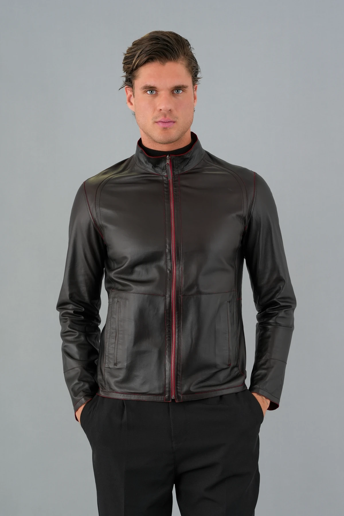 Denzel Erkek Kırmızı Deri Mont