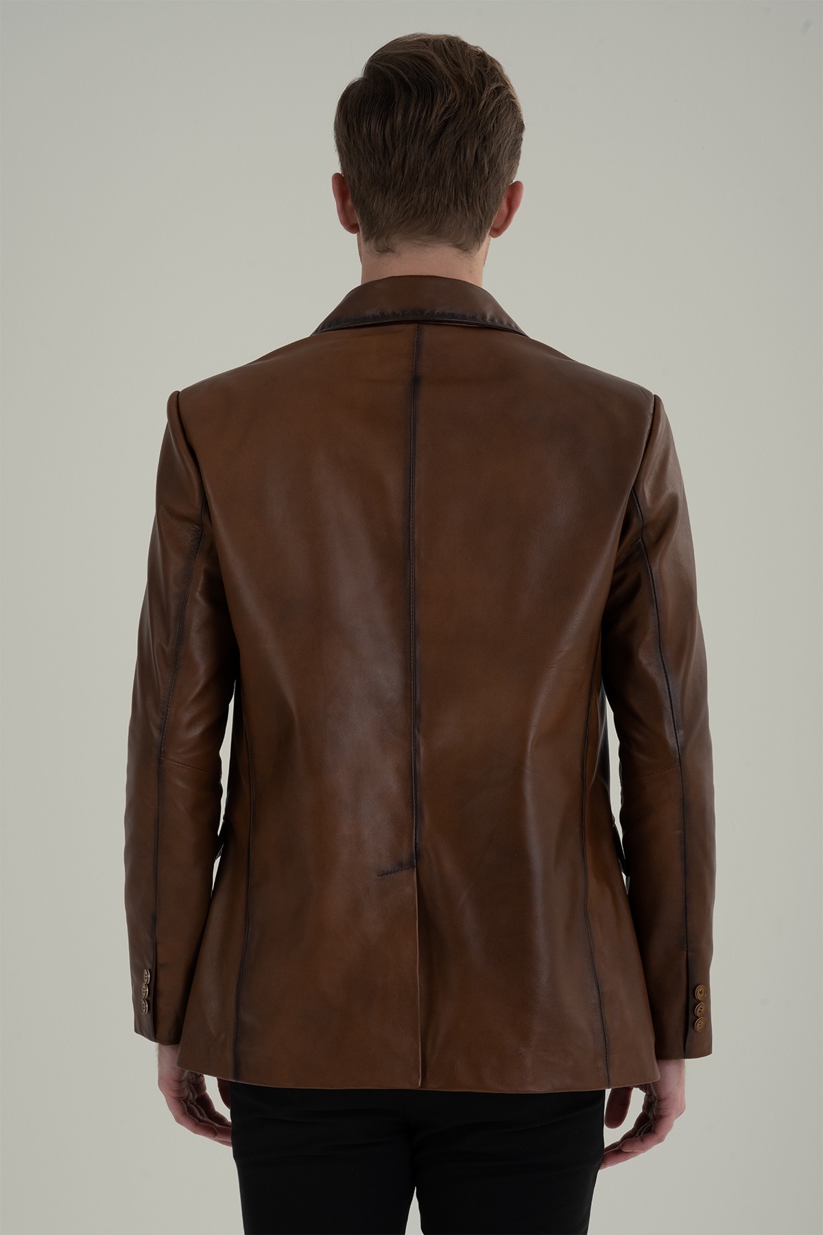 Doriano Tan Leather Coat