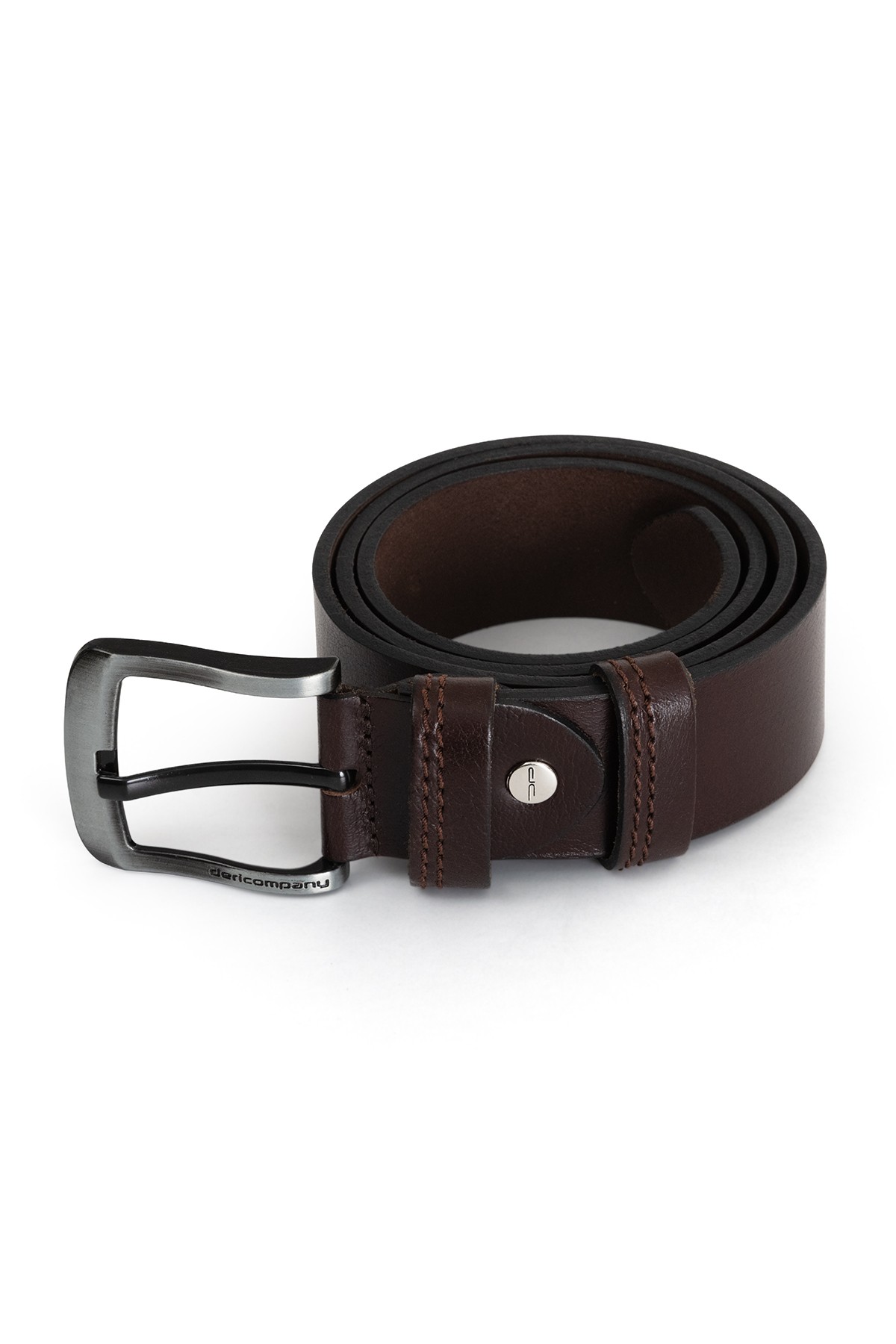 Men's Genuine Denim Leather Belt Brown