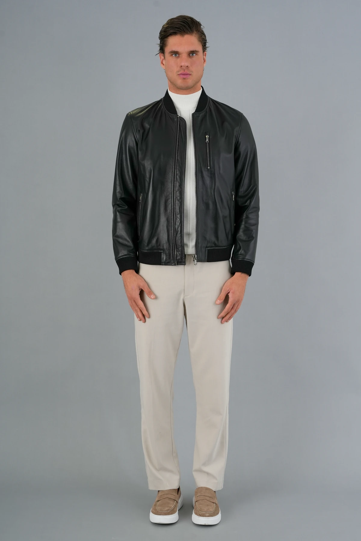 Arthur Siyah Erkek Deri Mont