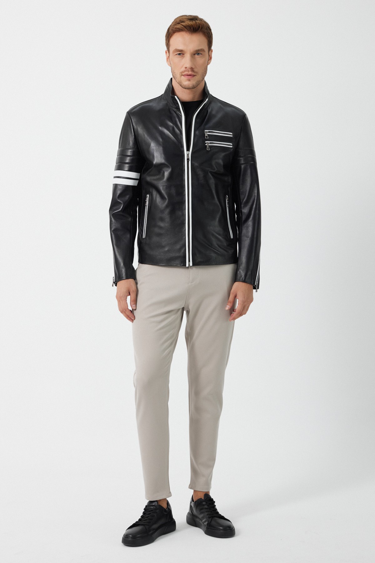 Johan Men's Black Leather Coat