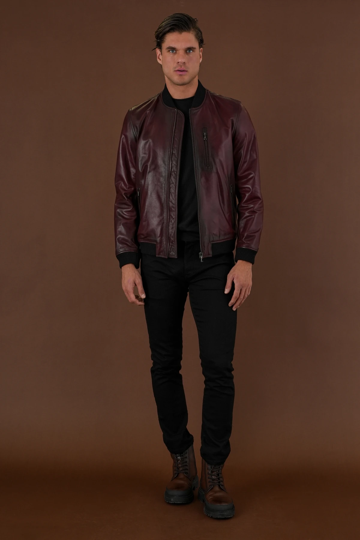 Arthur Bordo Erkek Deri Mont