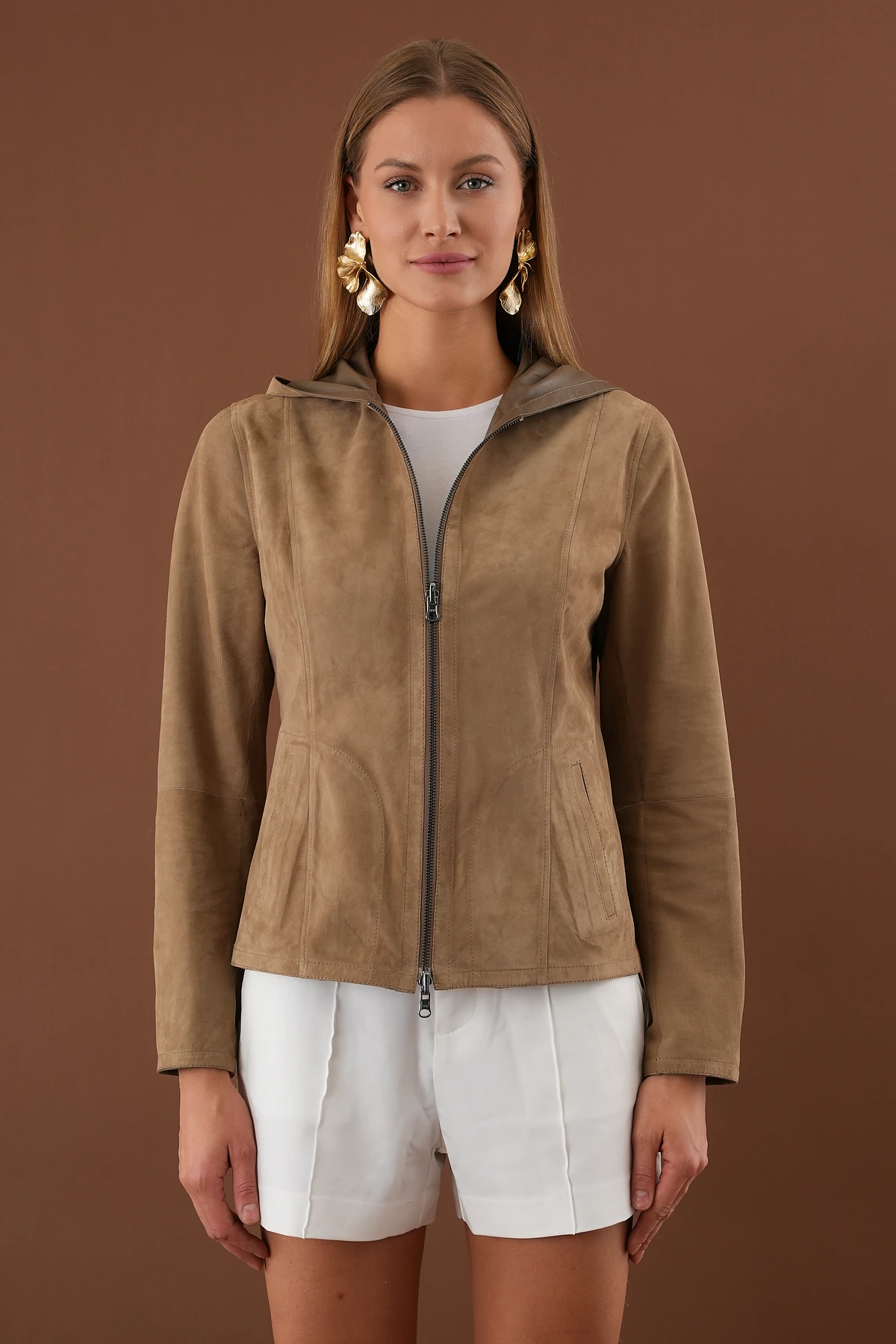 Sweet Sütlü Kahve Kadın Deri Ceket