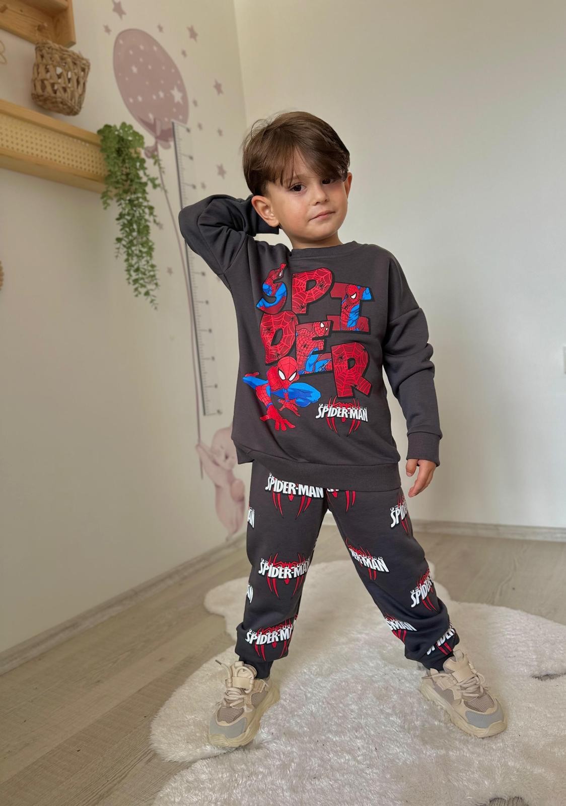 Örümcek Adam 3 İplik Sweatshirt ve Eşorfman Takım