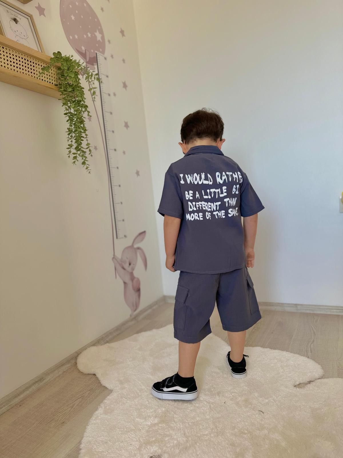 Erkek Çocuk Yazlık Safari Takım - Gri