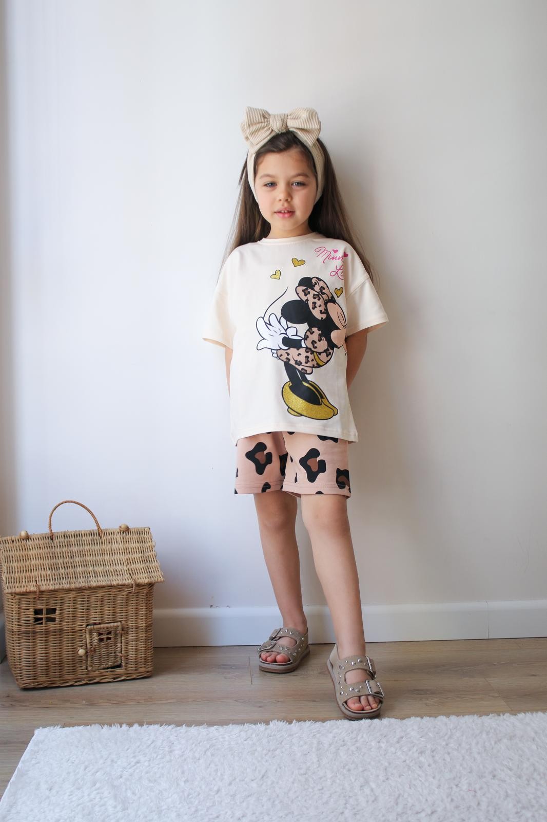 Minnie Mouse Baskılı Tişört ve Şortlu Takım