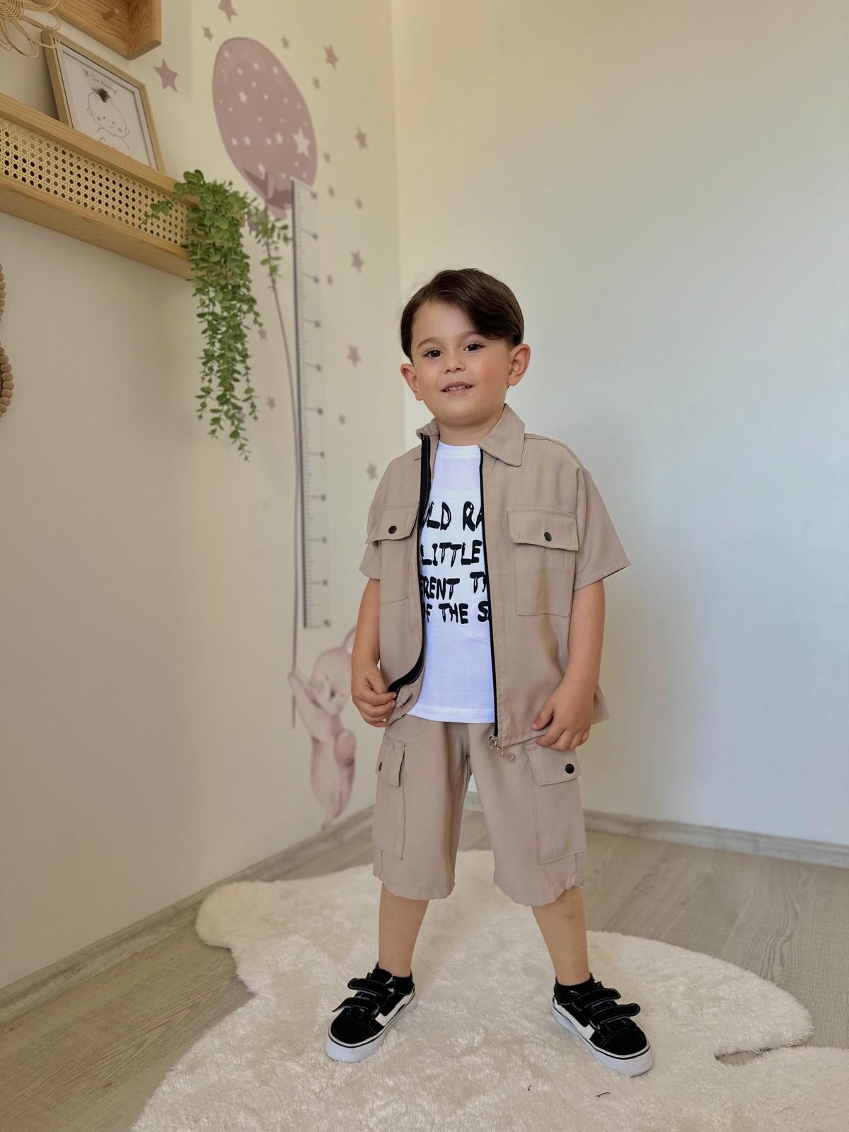 Erkek Çocuk Yazlık Safari Takım - Bej