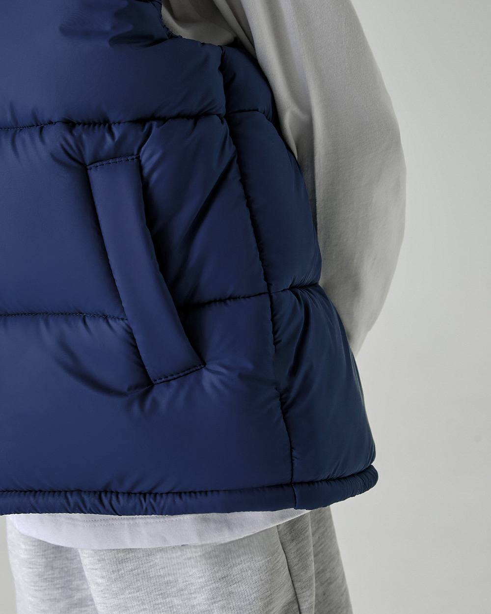 Lacivert Unisex Su Geçirmez Kumaş Şişme Yelek