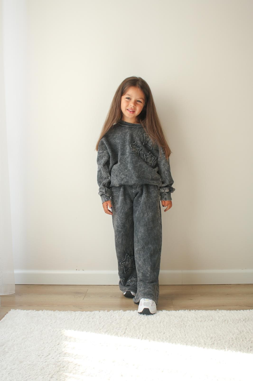 Yıldız Detaylı Garson Boy 3 İplik Sweatshirt ve Bol Paça Takım