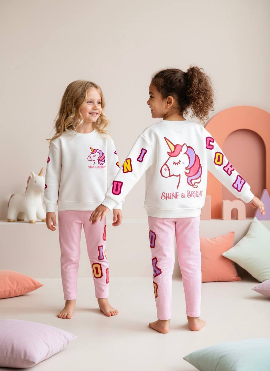 Kız Çocuk 3 İplik Taytlı Takım