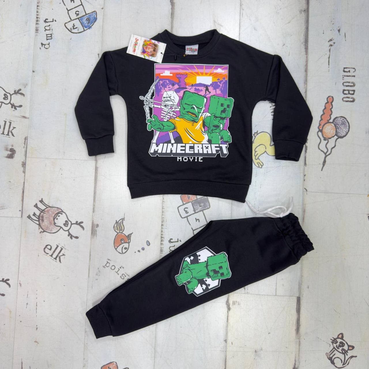 Minecraft 3 İplik Sweatshirt ve Eşorfman Takım