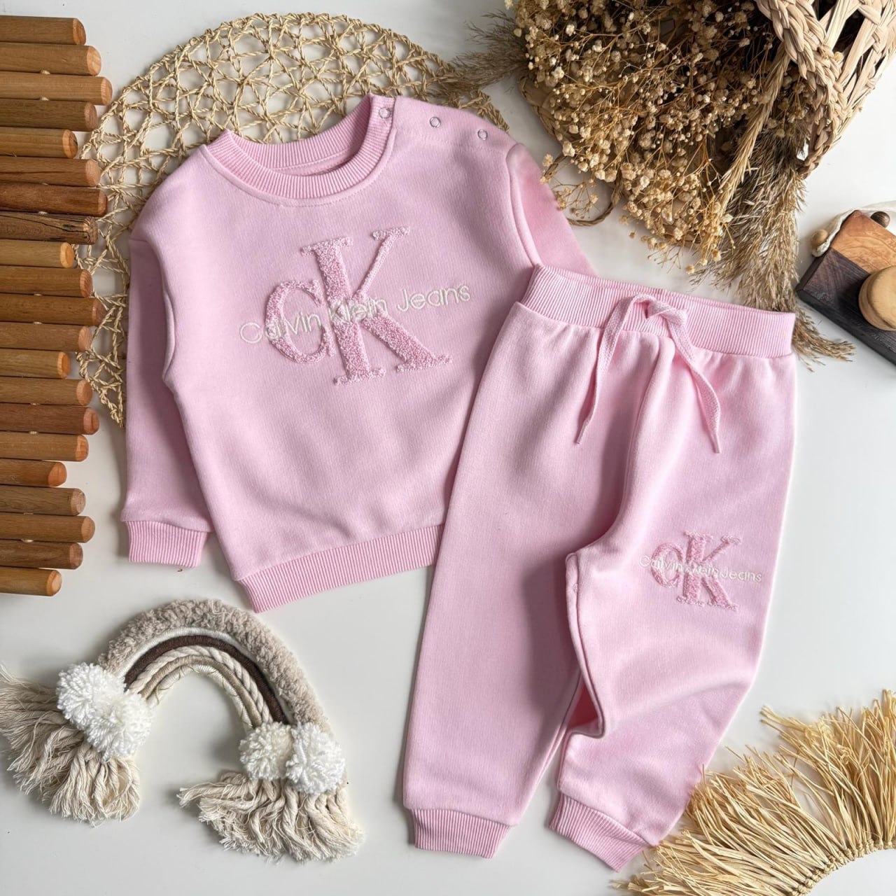 Pembe Marka 3 İplik Eşorfman Takım-Bebe Boy