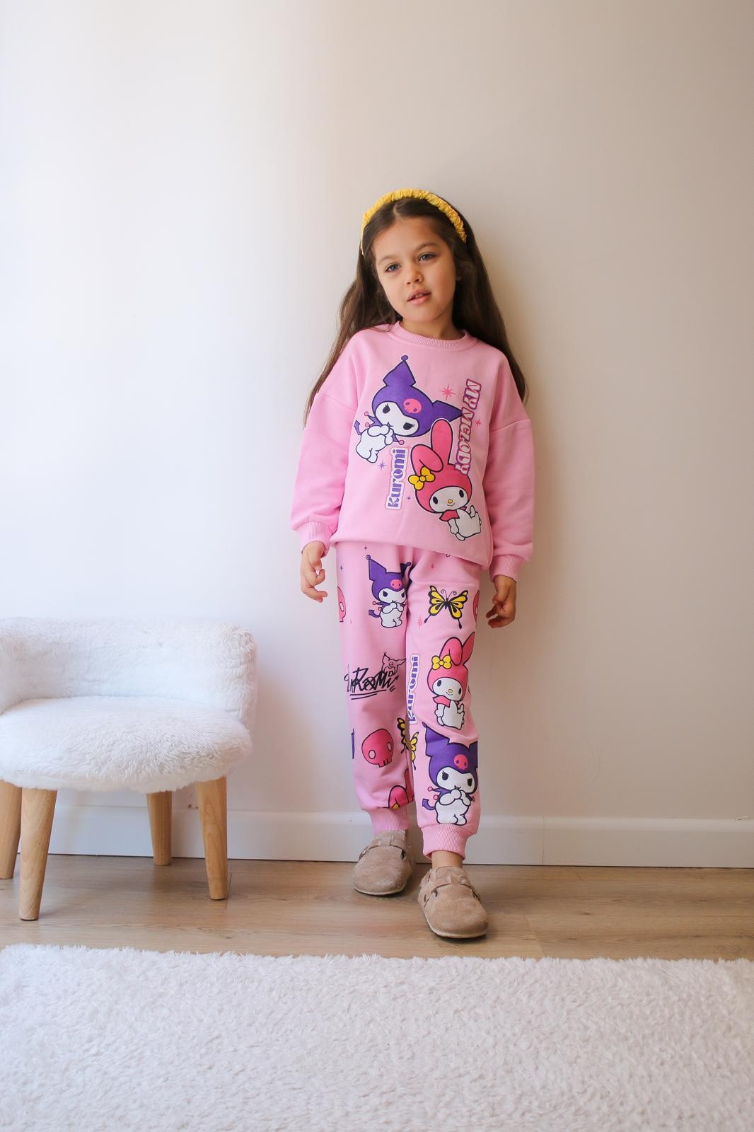 Kuromi My Melody 3 İplik Sweatshirt ve Eşorfman Takım