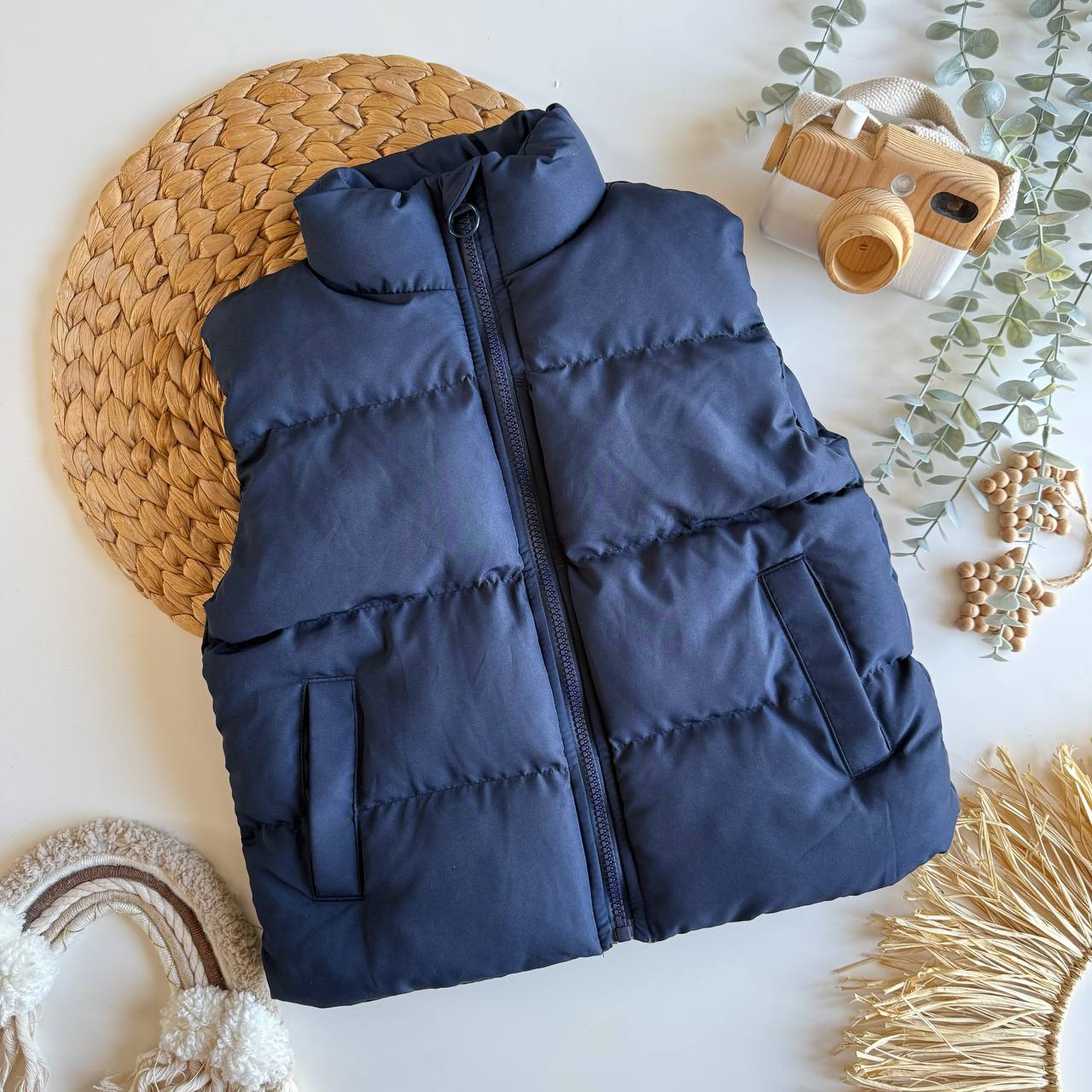 Lacivert Unisex Su Geçirmez Kumaş Şişme Yelek