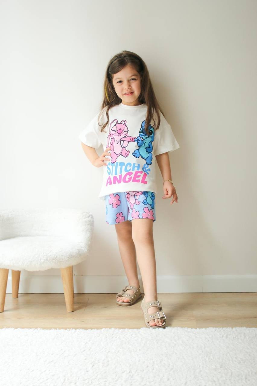 Stitch Tişört ve Şortlu Takım