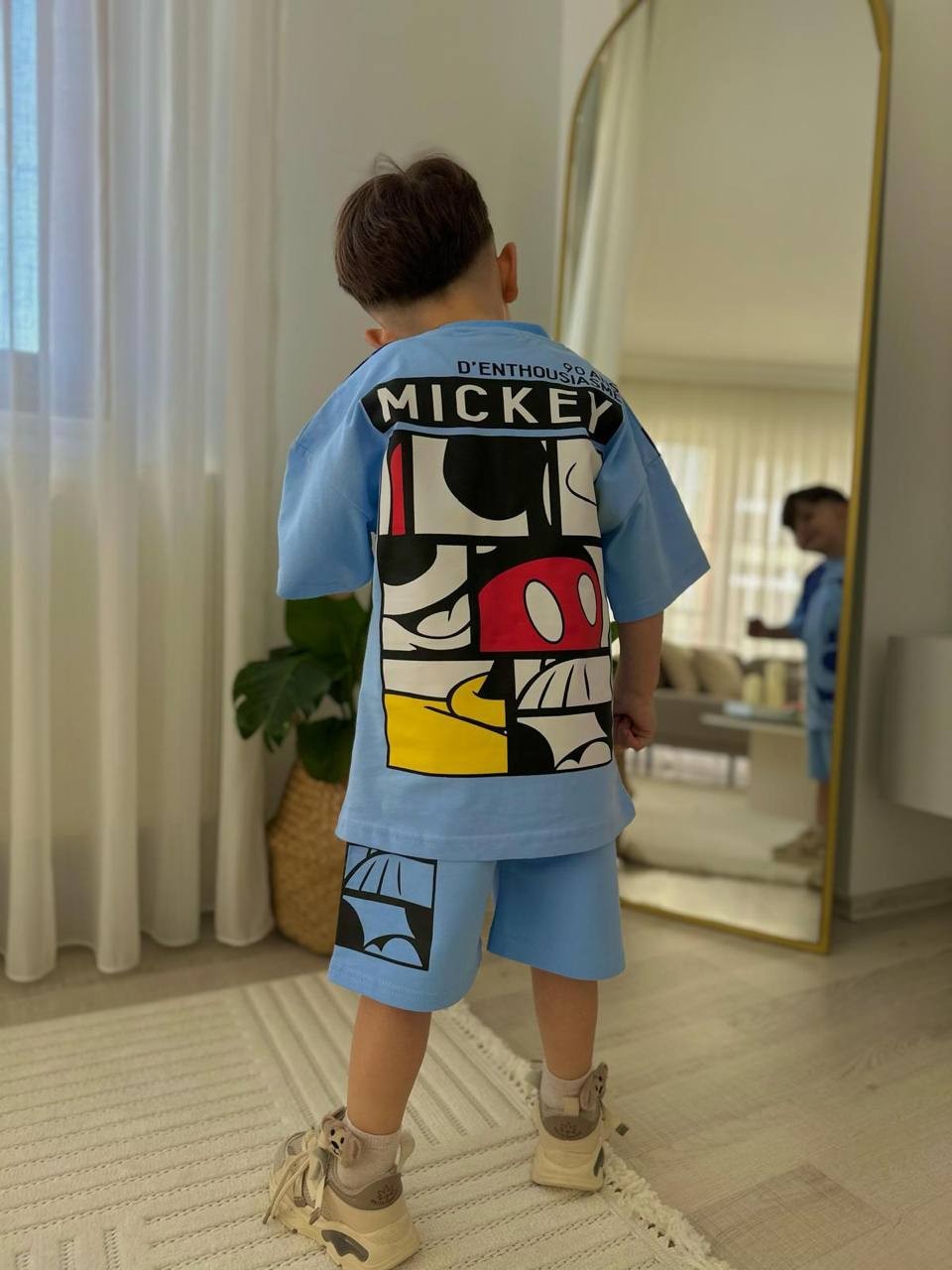 Mavi Mickey Tişört ve Şortlu Takım