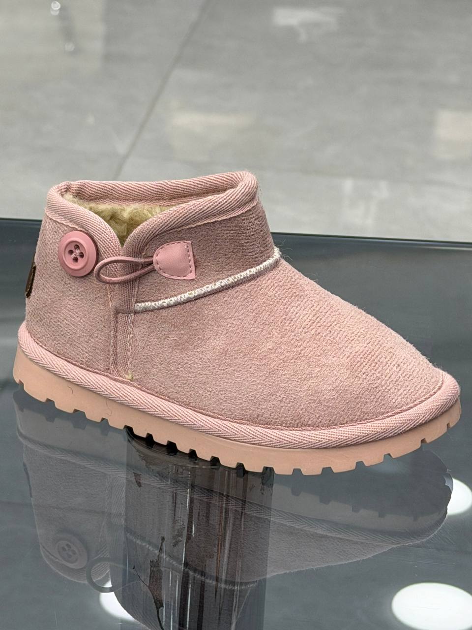 Pembe İçi Tüylü Çocuk Botu-Bir Numara Büyük Tercih Ediniz