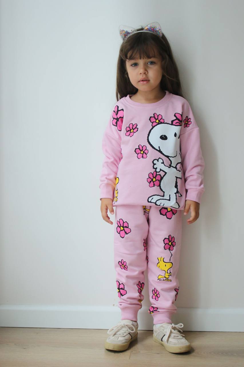 Snoppy Sweatshirt ve Eşorfman 3 İplik Takım