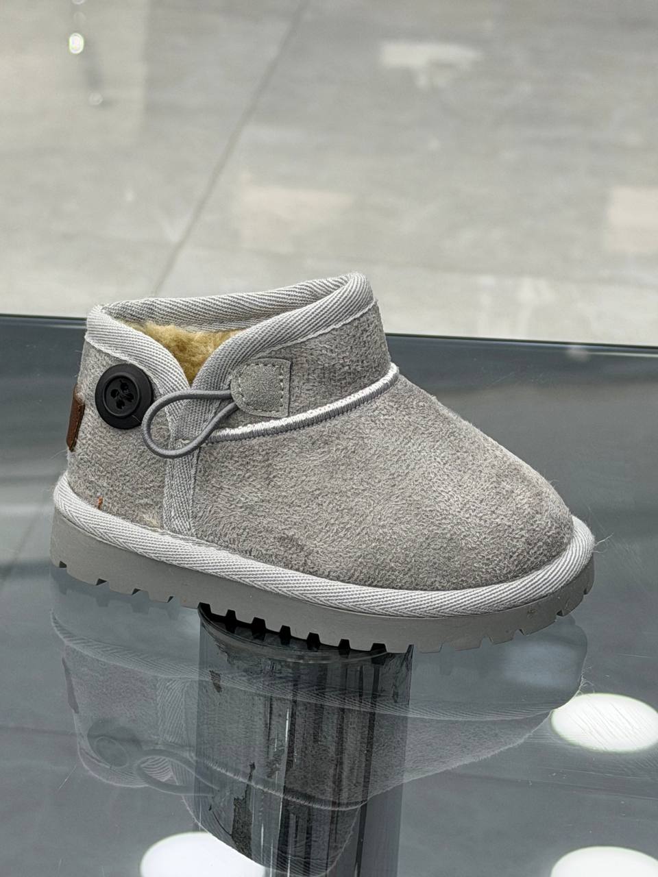 Gri İçi Tüylü Çocuk Botu-Bir Numara Büyük Tercih Ediniz