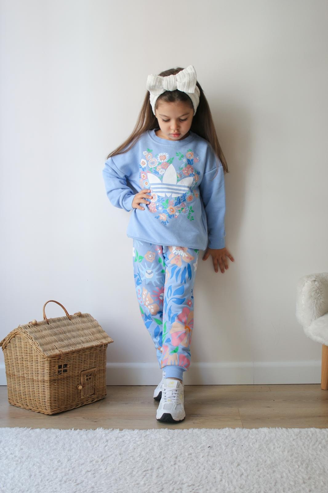 Marka Mavi Çiçekli Sweatshirt ve Eşorfman Takım