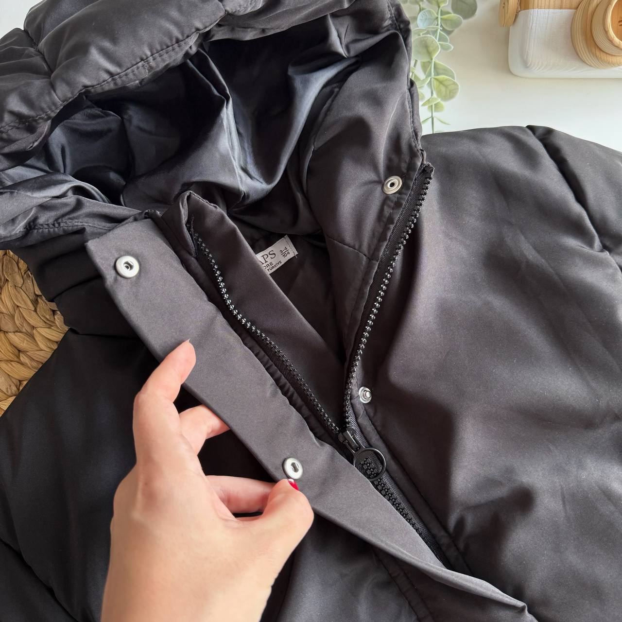 Su Geçirmez Siyah Unisex Şişme Mont