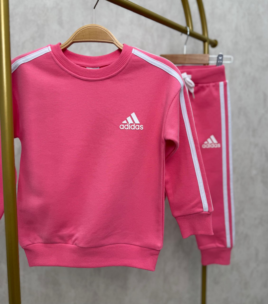 Kız Çocuk 3 İplik Eşorfman Takım-Pembe