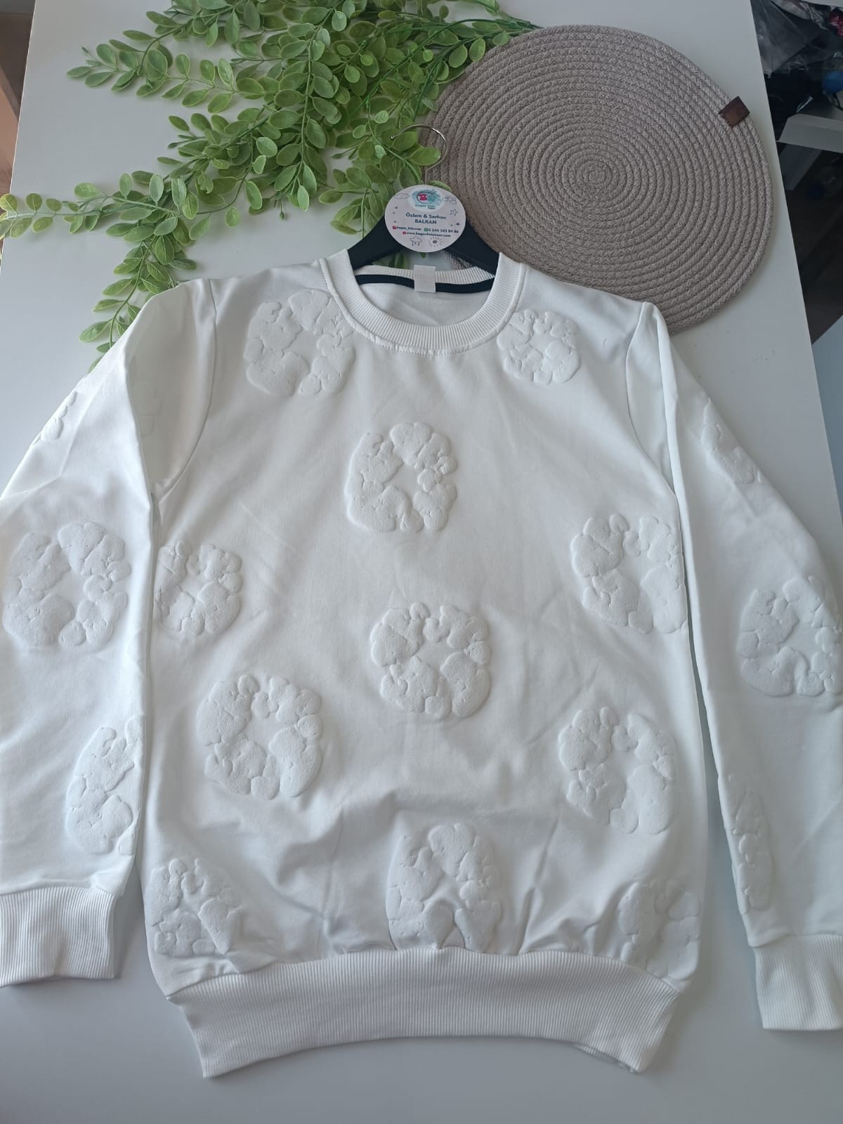 Marka Desenli 2 İplik Sweatshirt