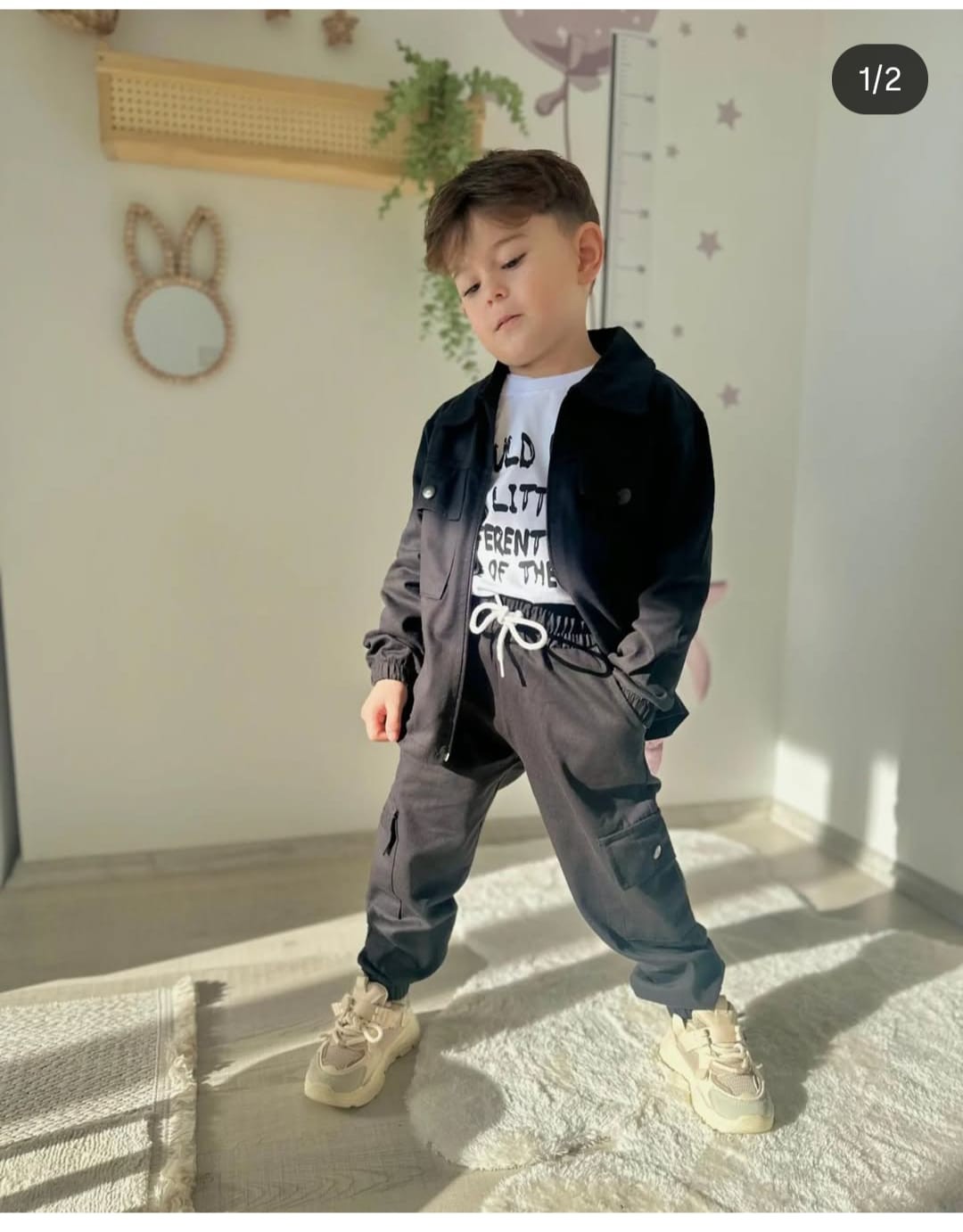 Siyah Gabardin Kumaş 3Lü Takım