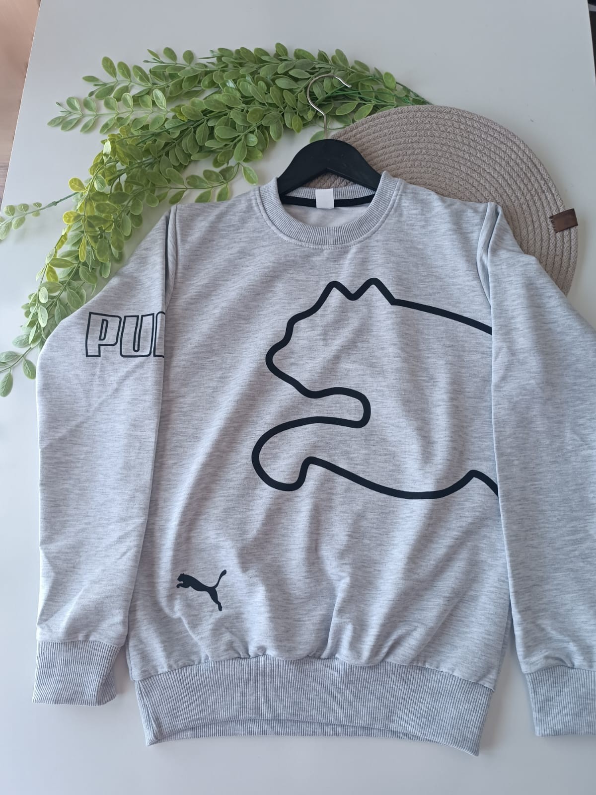 Marka Desenli 2 İplik Sweatshirt