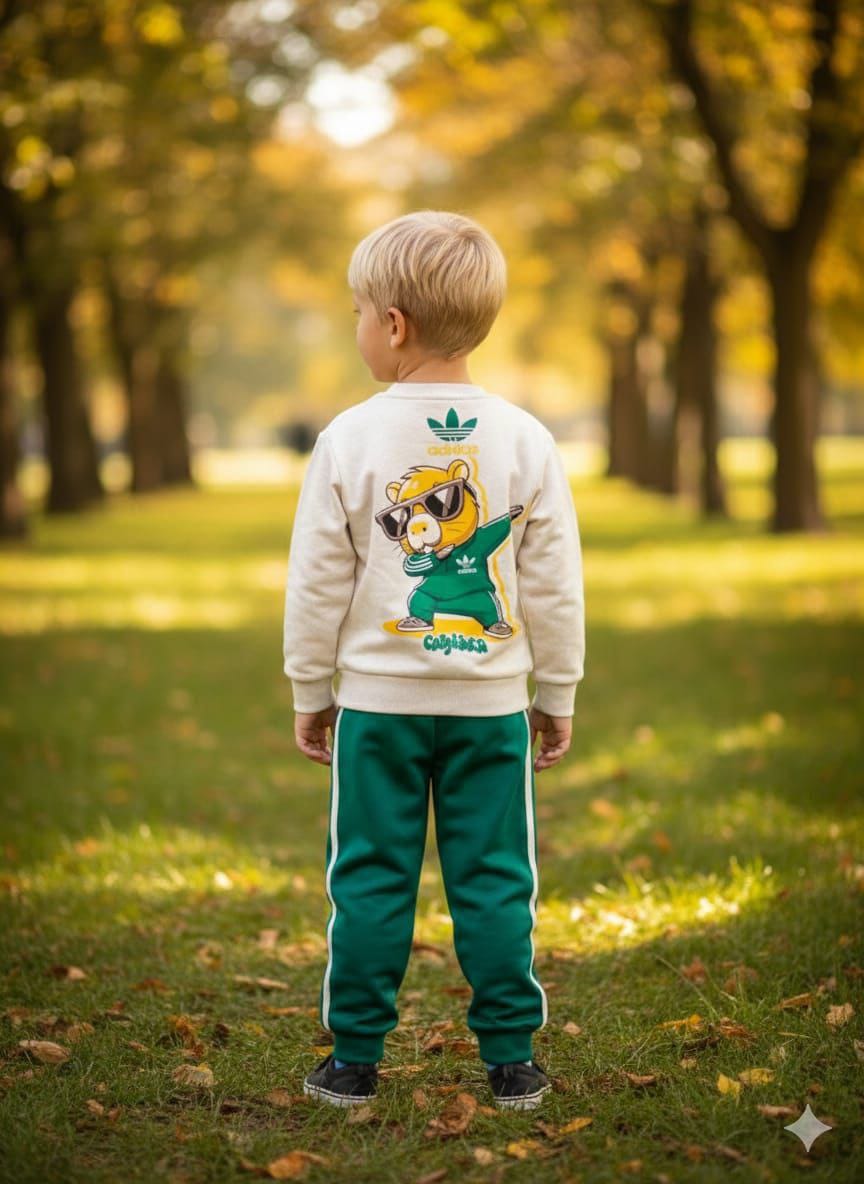 Erkek Çocuk 3 İplik Eşorfman Takım-Koyu Yeşil