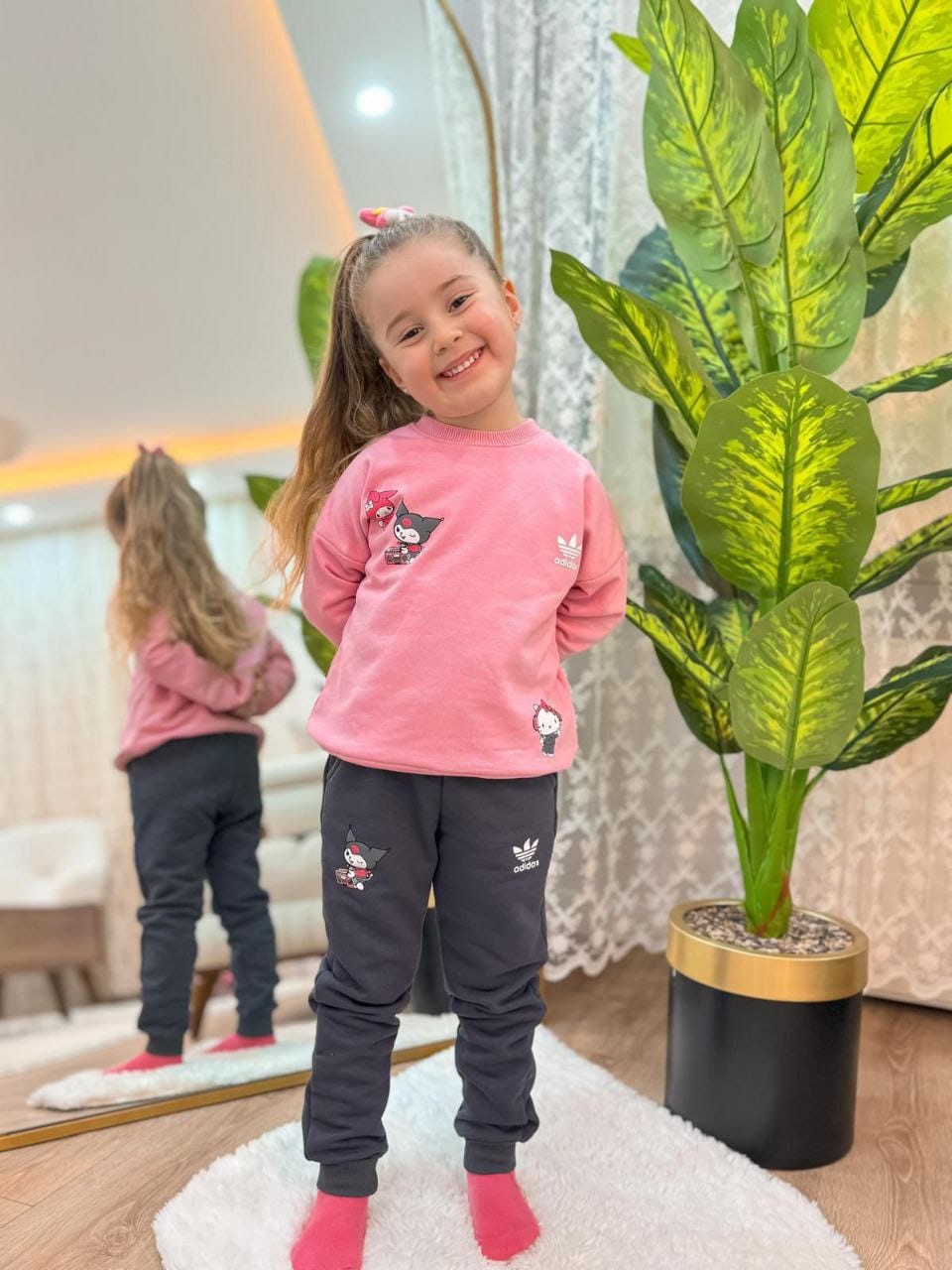 Kuromi Hello Kitty 3 İplik Sweatshirt ve Eşorfman Takım