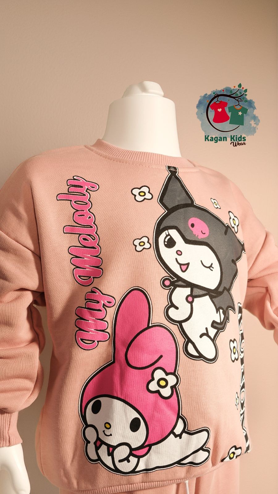 Kuromi My Melody 3 İplik Sweatshirt ve Eşorfman Takım