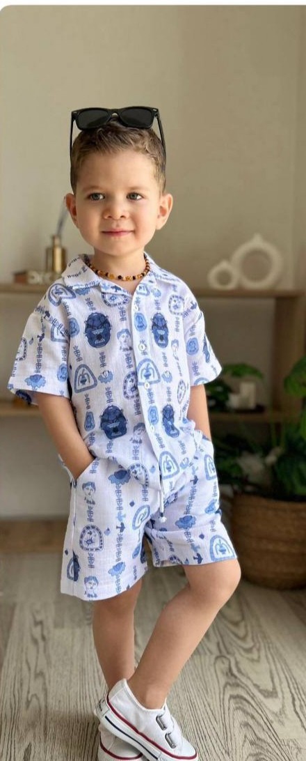 Blue Boy Keten Müslin Takım 