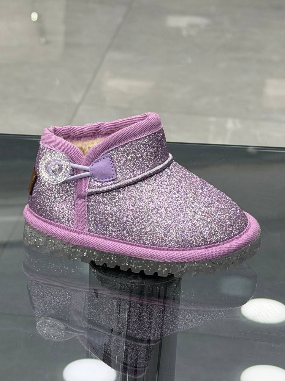 Mor Simli İçi Tüylü Çocuk Botu-Bir Numara Büyük Tercih Ediniz