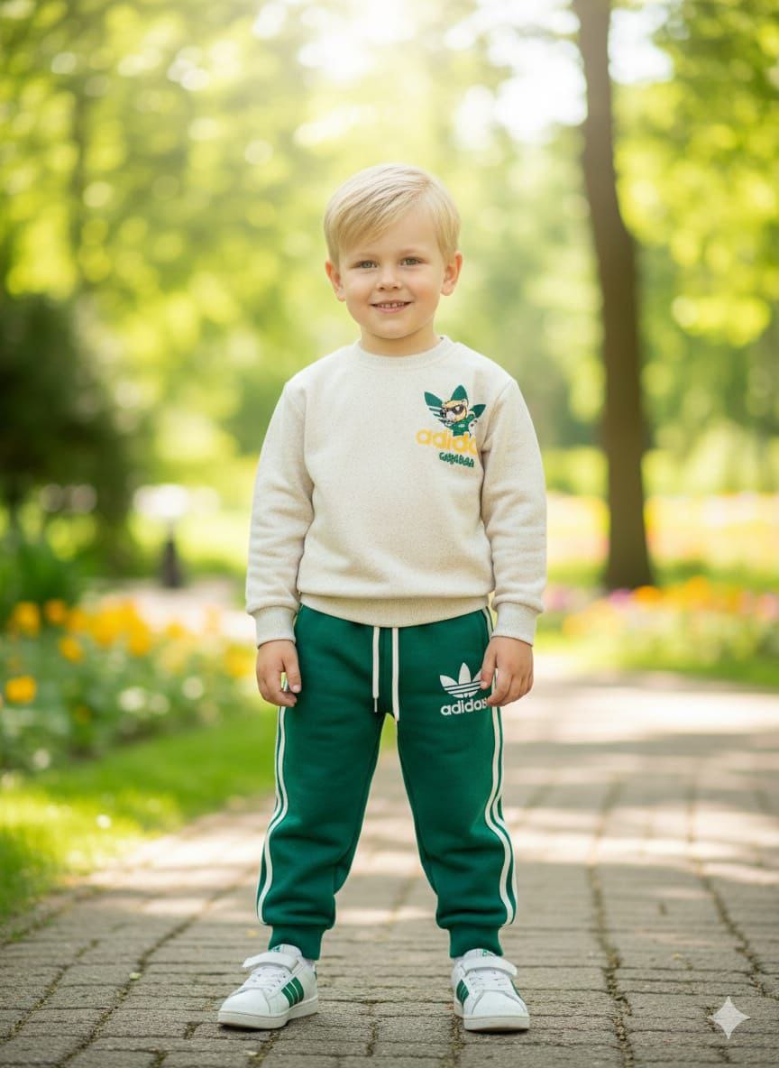 Erkek Çocuk 3 İplik Eşorfman Takım-Koyu Yeşil